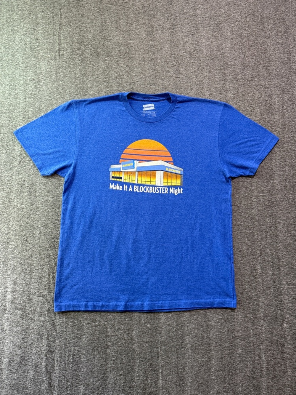 Blockbuster Video Blue Graphic Tee Size XL Retro Shirt